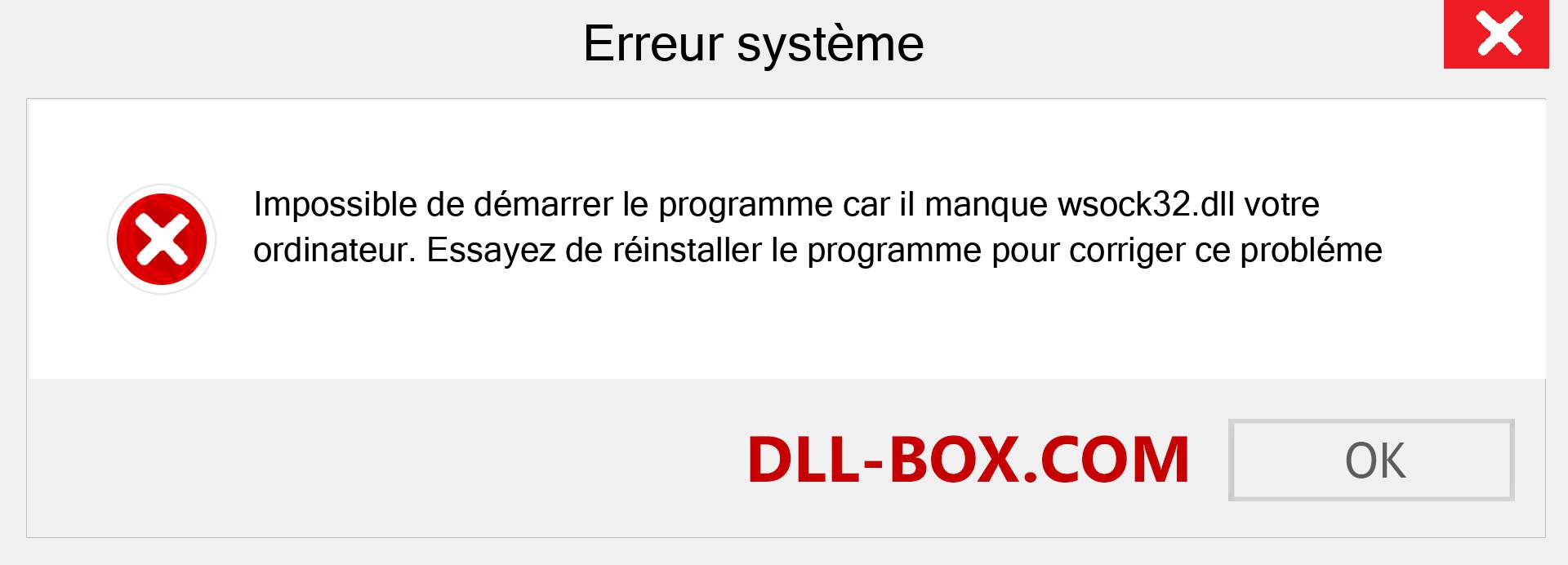 Le fichier wsock32.dll est manquant ?. Télécharger pour Windows 7, 8, 10 - Correction de l'erreur manquante wsock32 dll sur Windows, photos, images