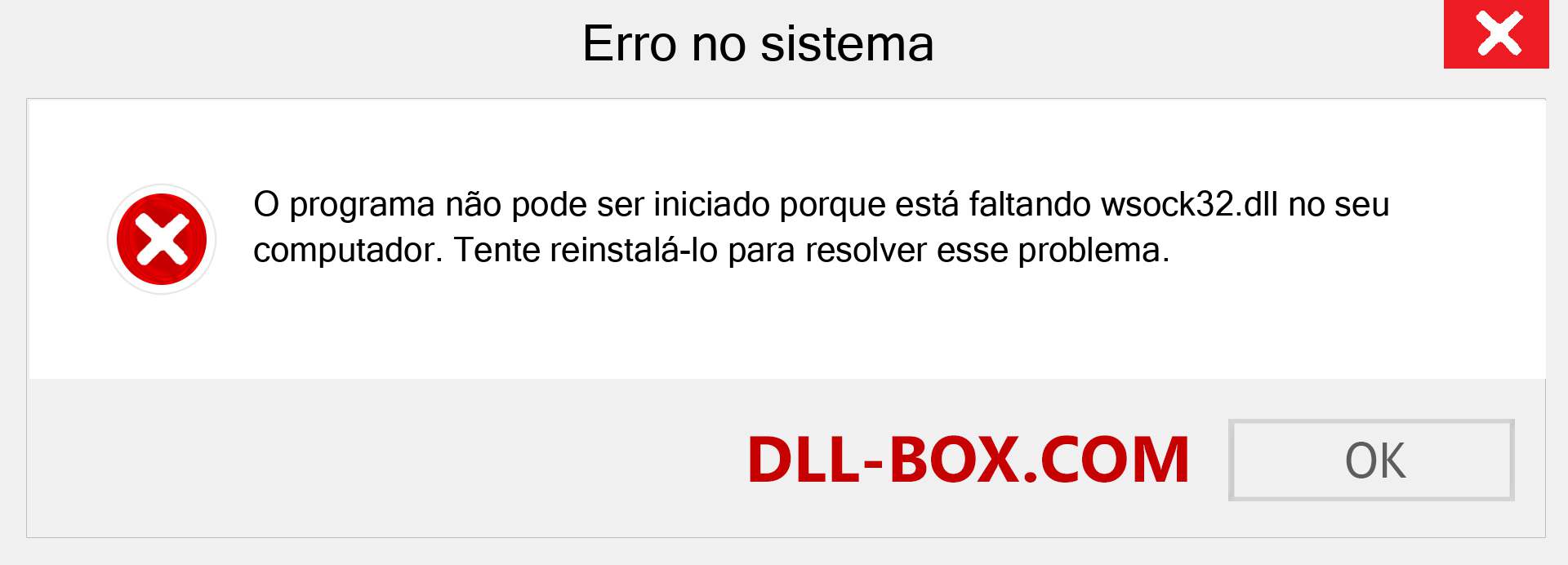 Arquivo wsock32.dll ausente ?. Download para Windows 7, 8, 10 - Correção de erro ausente wsock32 dll no Windows, fotos, imagens